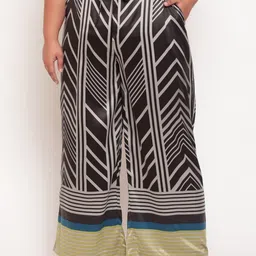 Amydus Women Plus Size Black Striped High-Rise Parallel Trouser-picture-49