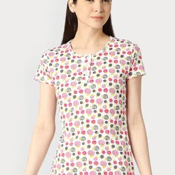 zebu Women Printed Pure Cotton Lounge Tshirt-picture-48