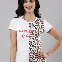 Femmora Animal Skin Printed Round Neck T-shirt-image-10
