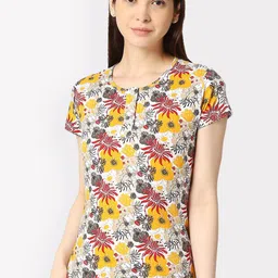 zebu Women Printed Pure Cotton Lounge T-Shirt-picture-43