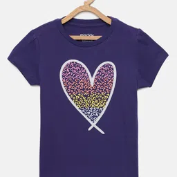mackly Girls Heart Print Knitted Pure Cotton Lounge T-shirt-picture-26