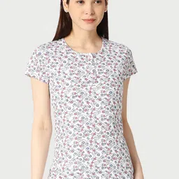 zebu Women Printed Pure Cotton Lounge T-Shirt-picture-49