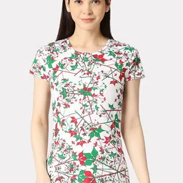 zebu Women Printed Pure Cotton Lounge Tshirt-picture-42