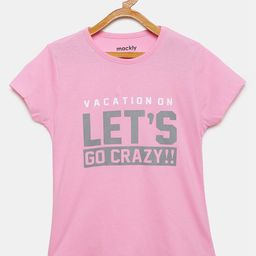 mackly Girls Typography Printed Pure Cotton Lounge T-shirt-image-84