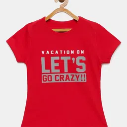 mackly Girls Typography Printed Pure Cotton T-shirt-image-79