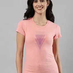 Femmora Geometric Printed Round Neck Slim Fit T-shirt-image-101