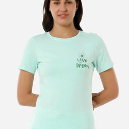 Amante Printed Detail Relaxed Fit Lounge T-shirt-image-85
