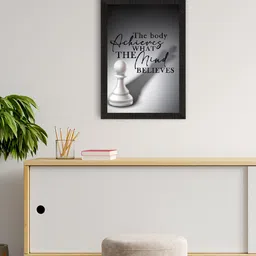 eCraftIndia Black & Grey Motivational Quote Satin Matt Texture UV Art Wall Painting-image-74