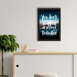 eCraftIndia Navy Blue & White Motivational Quote Satin Matt Texture UV Art Wall Painting-image-20