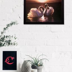 eCraftIndia Brown & Off-White Radha Krishna Satin Matt Texture UV Wall Art-image-68