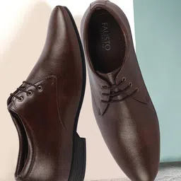 FAUSTO Men Textured Formal Derbys-image-25