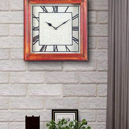 Aapno Rajasthan Red & Off-White Printed Contemporary Analogue Wall Clock 32.5 cm-7