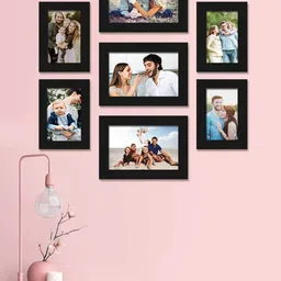 Art Street Set Of 7 Black Solid Wall Photo Frames-5