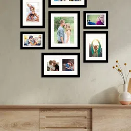 Art Street Set Of 7 Black Solid Wall Photo Frames-8