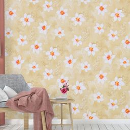 Dakshya Industries Beige & White Floral Printed Self-Adhesive Wallpaper-image-62