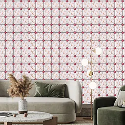 Dakshya Industries Red & White Abstract Printed Self-Adhesive Wallpaper-18