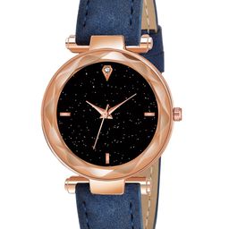 SWADESI STUFF Women Black & Blue Leather Straps Analogue Watch GENEVA LEATHER BLUE-image-16
