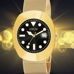 LOREM Men Dial & Stainless Steel Bracelet Style Straps Analogue Watch LR138-A-95