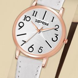 Septem Women White Printed Dial & White Leather Straps Analogue Watch-image-79