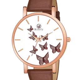 Septem Women Brown Butterfly Printed Dial & Brown Leather Straps Analogue Watch-image-94