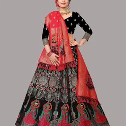 Warthy Ent Semi-Stitched Lehenga & Blouse With Dupatta-image-53