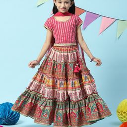 Biba Girls Embellished Ready To Wear Lehenga & Blouse With Dupatta-image-39