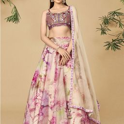 Fusionic Embellished Mirror Work Ready to Wear Lehenga & Blouse With Dupatta-picture-11