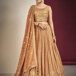 Fusionic Embellished Mirror Work Ready to Wear Lehenga & Blouse With Dupatta-picture-32