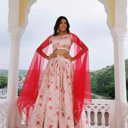 Ragavi Floral Printed Ready to Wear Lehenga & Blouse With Dupatta-21