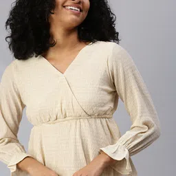 SHOWOFF Women Champagne Wrap Top-image-37