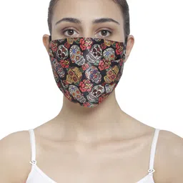The House of Tara Unisex Multicoloured Printed 3-Ply Reusable Wrinkle-Free Fabric Mask-25