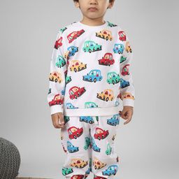 Polka Tots Unisex Kids Printed T-shirt with Pyjamas-picture-5