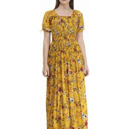 YLCOMPANY Floral Print Puff Sleeve Empire Maxi Dress-image-81