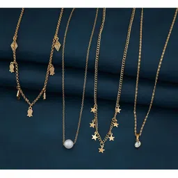 BHUMI09 Set Of 4 Gold-Plated Beaded Chains-34