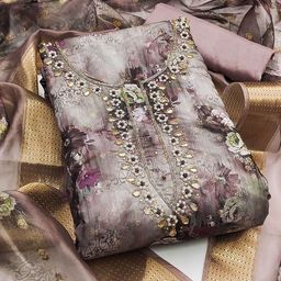 KALINI Printed Pure Cotton Unstitched Dress Material-image-49