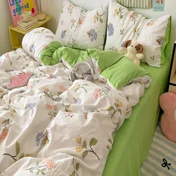 JC HOME Green Polycotton Double Extra Large Regular Bedding Set-image-88