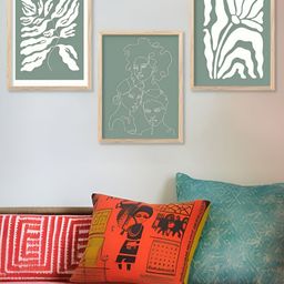 Kotart Brown & White 3 Pieces Wooden Modern Painting Wall Arts-picture-4