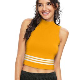 unianta Women Solid High Neck Sleeveless Top-image-88