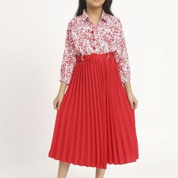 OTABU Floral Print A-Line Midi Dress-image-88