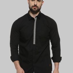 Campus Sutra Black Classic Fit Cotton Casual Shirt-image-47