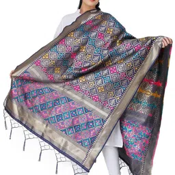 Exotic India Ethnic Motifs Woven Design Dupatta with Zari-picture-18