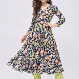 Tissu Women Floral Printed Angrakha Anarkali Kurta-12
