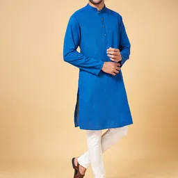 indus route by Pantaloons Mandarin Collar Long Sleeves Straight Kurta-picture-15