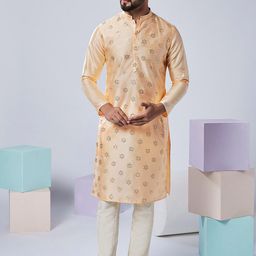 KISAH Ethnic Motifs Embellished Regular Beads and Stones Kurta with Pyjama-picture-10
