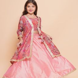 Bitiya by Bhama Girls Printed Ready to Wear Lehenga With Choli & Shrug-47