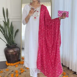 TWINS LADY Women Floral Embroidered Regular Kurta with Trousers & Dupatta-image-60