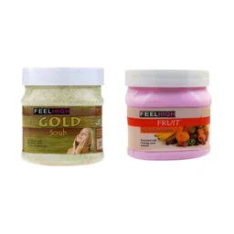 FEELHIGH Set of Gold Scrub & Fruit Skin Care Cream - 500 ml Each-3