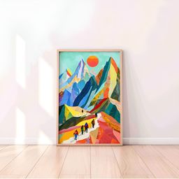 Aura Blue & Orange Abstract Wooden Wall Frame-image-81