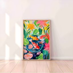 Aura Green & Yellow Floral and Botanical Wooden Wall Frame-image-47