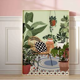 Aura Green & Blue Floral and Botanical Wooden Wall Frame-picture-18